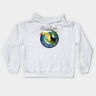 Explore Lesser Antilles Toucan bird. Kids Hoodie